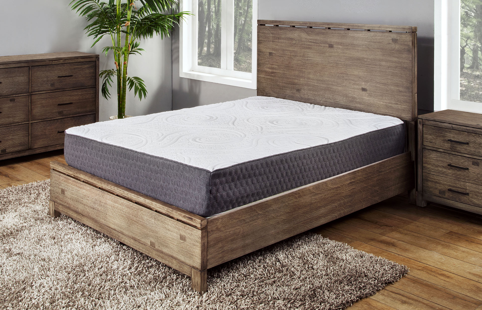 Bedroom scene with PremaSleep Supreme Comfort Plush mattress